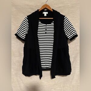 CJ Banks Double Layer Striped Sweater